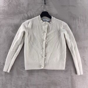 Hill House Home The Audrey Cardigan Womens‎ Size XS White Merino Wool Soft